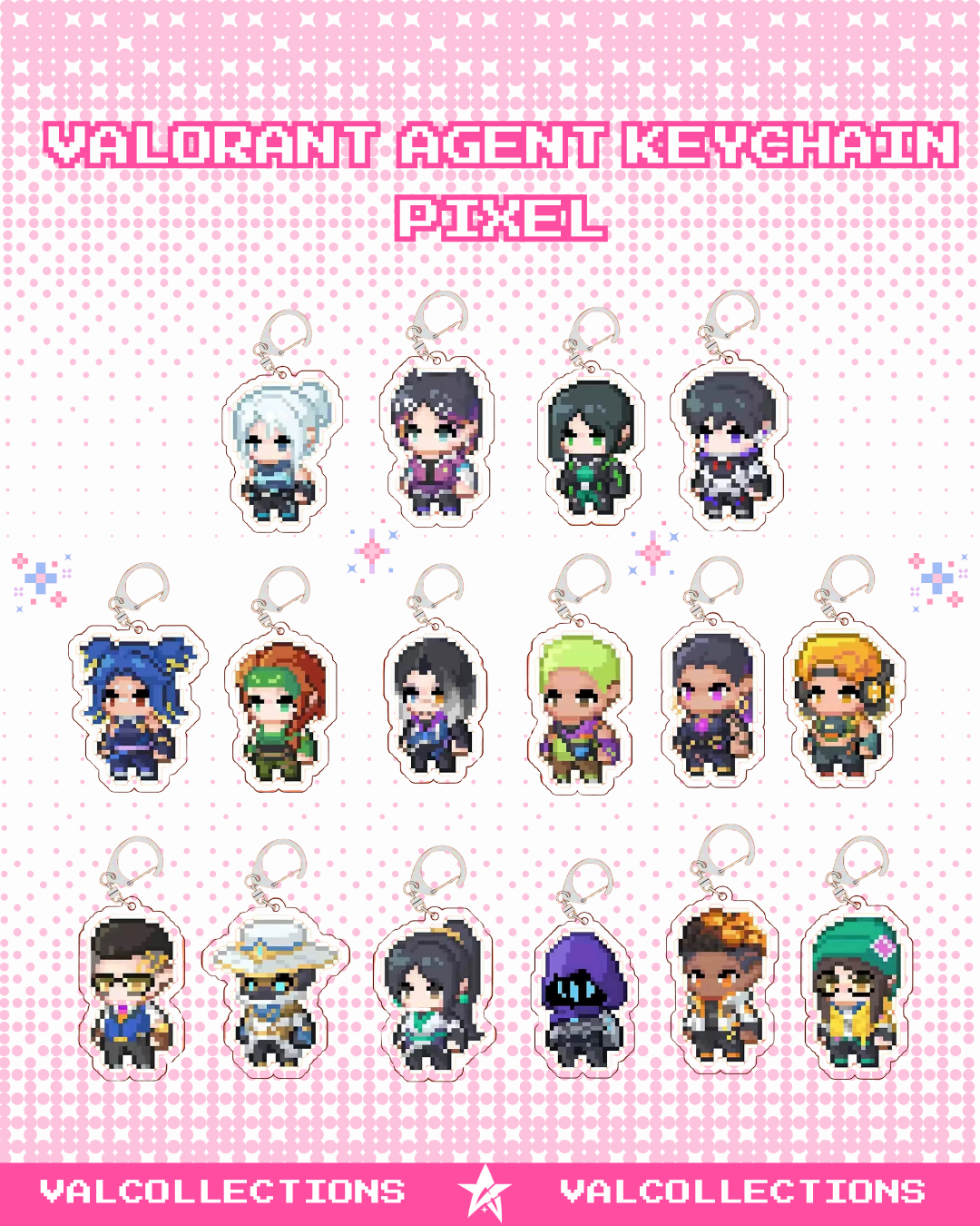 Valorant Agent pixel agent keychain