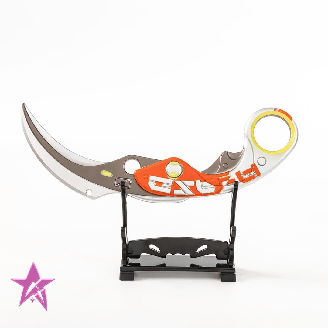 Velocity karambit toy cosplay blunt valo collections 3d printed alloy FREE STAND fidget type with bearing