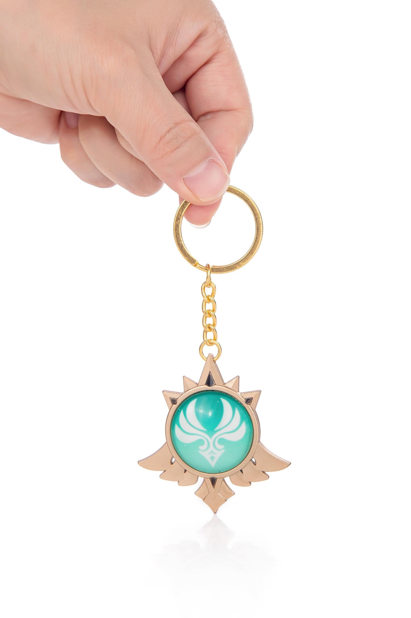 Hand-made Genshin glow-in-the-dark Keychain Vision Pyro Key Chain Gold Toy Figure Key Chain Genshin Character Cosplay Accessories