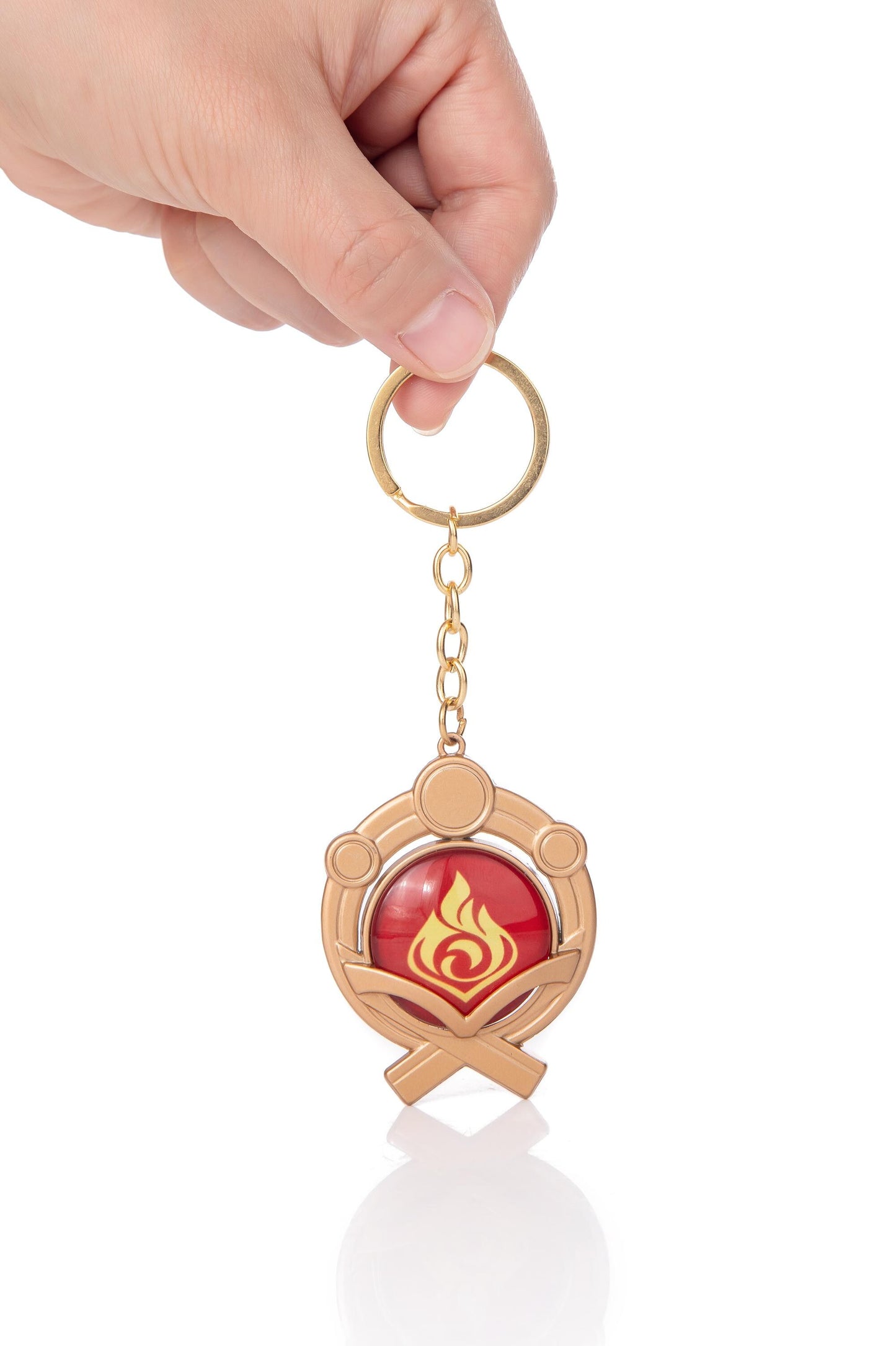 Hand-made Genshin glow-in-the-dark Keychain Vision Pyro Key Chain Gold Toy Figure Key Chain Genshin Character Cosplay Accessories