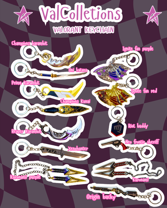 Valorant Gun and knife keychain 7-9cm