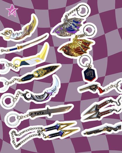Valorant Gun and knife keychain 7-9cm