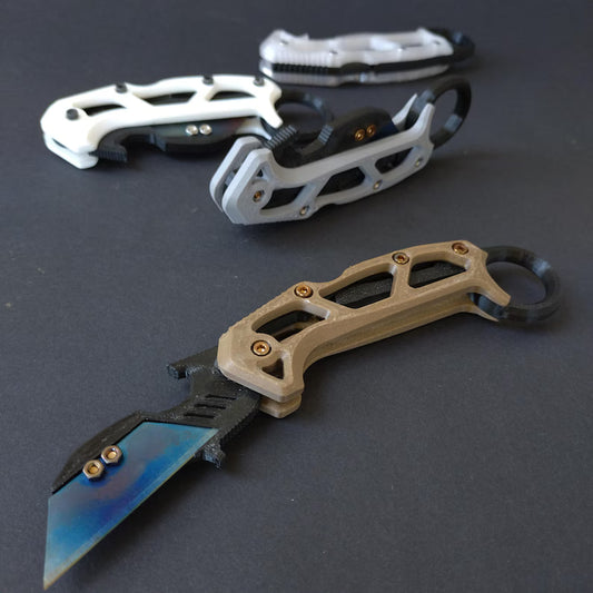 Foldable Karambit-style utility knife for 3D printing