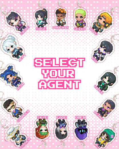 Valorant Agent pixel agent keychain
