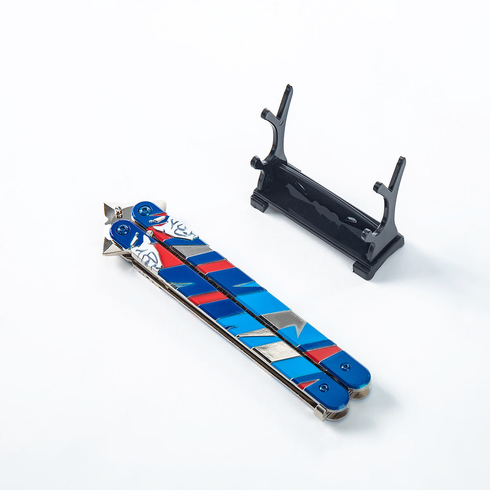 UPGRADED Yoru Butterfly Knife - 25cm Metal Valorant Trainer (Dull)