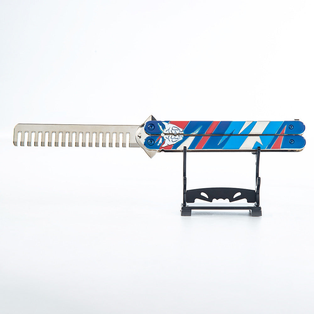 UPGRADED Yoru Butterfly Knife - 25cm Metal Valorant Trainer (Dull)