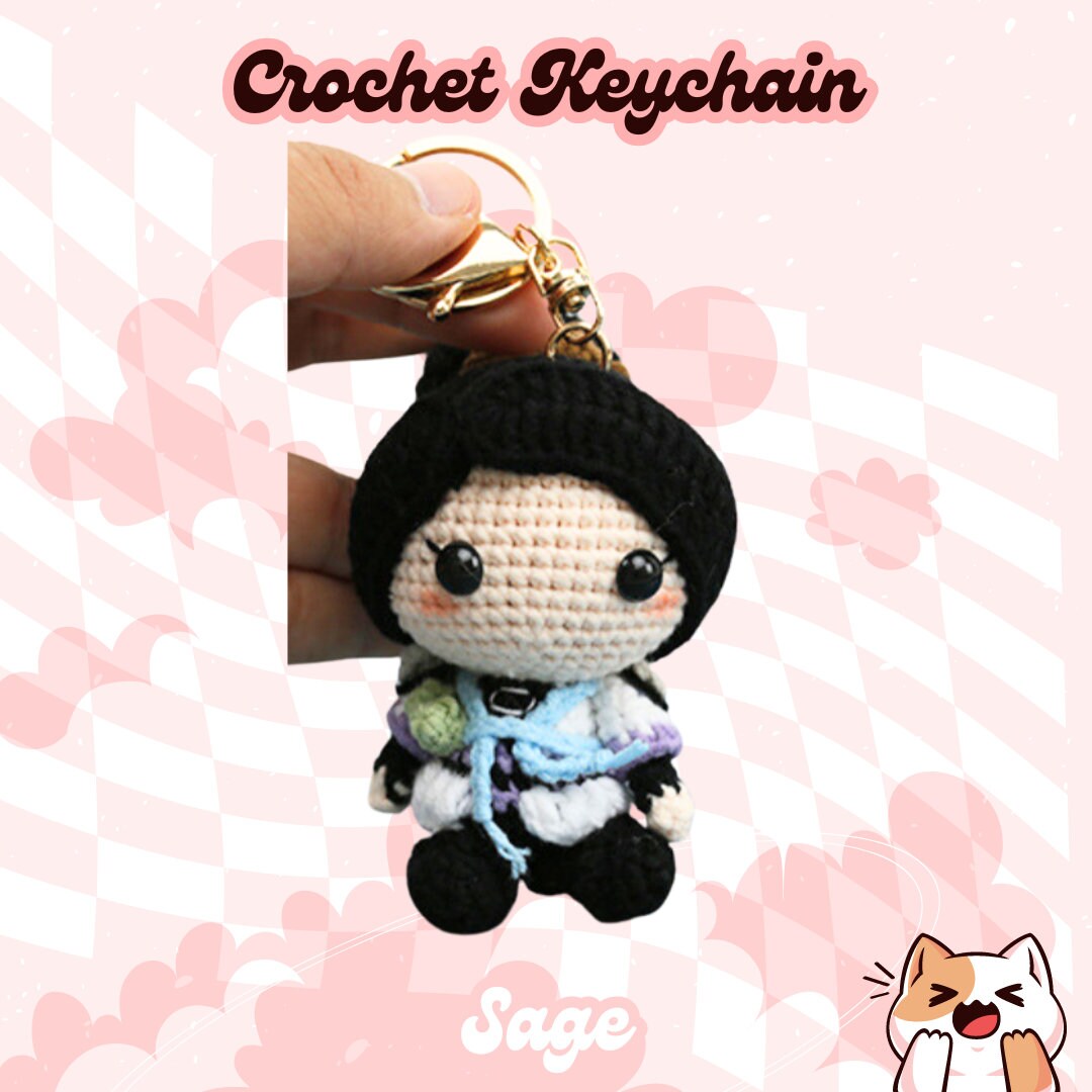 Crochet Keychain Valorant Agents / Sage crochet / Jett Crochet / Cypher Crochet / Killjoy Crochet