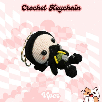 Crochet Keychain Valorant Agents / Sage crochet / Jett Crochet / Cypher Crochet / Killjoy Crochet