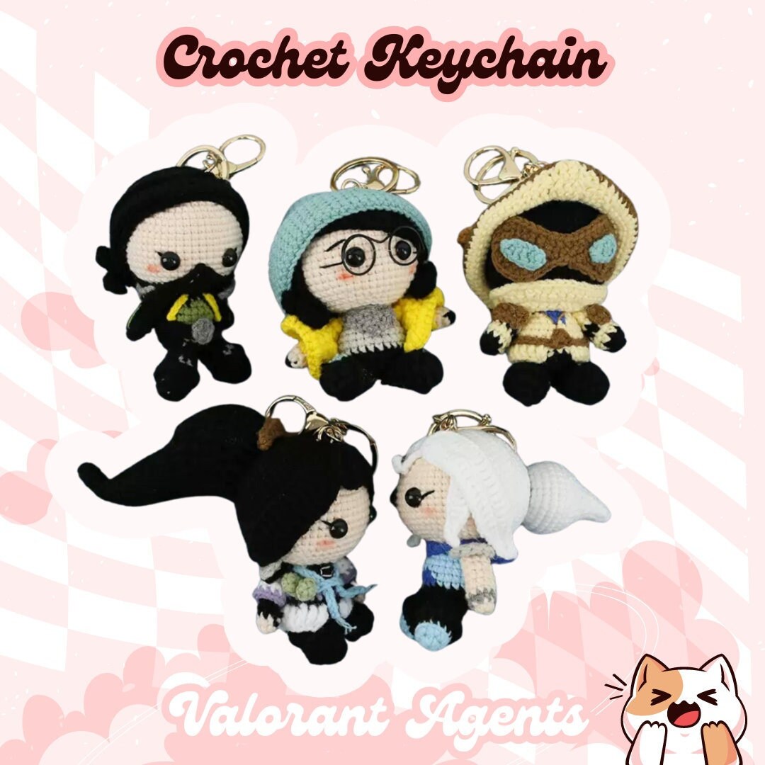Crochet Keychain Valorant Agents / Sage crochet / Jett Crochet / Cypher Crochet / Killjoy Crochet