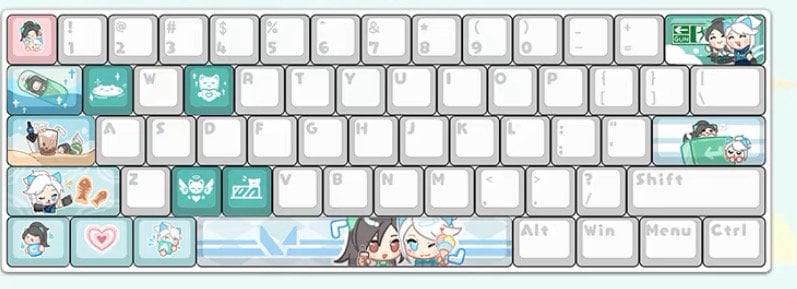 cute Kawaii jett and sage valorant keycaps