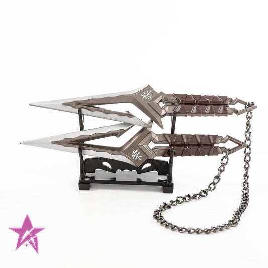 Valorant-Inspired Kuronami no Yaiba Knife – 18cm Blunt Metal Display & Cosplay Collectible + Stand