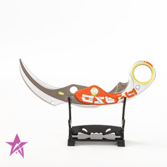 Velocity karambit toy cosplay blunt valo collections 3d printed alloy FREE STAND fidget type with bearing