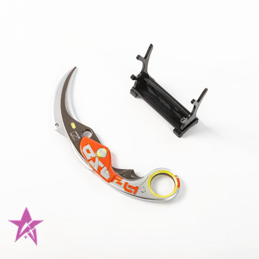 Velocity karambit toy cosplay blunt valo collections 3d printed alloy FREE STAND fidget type with bearing