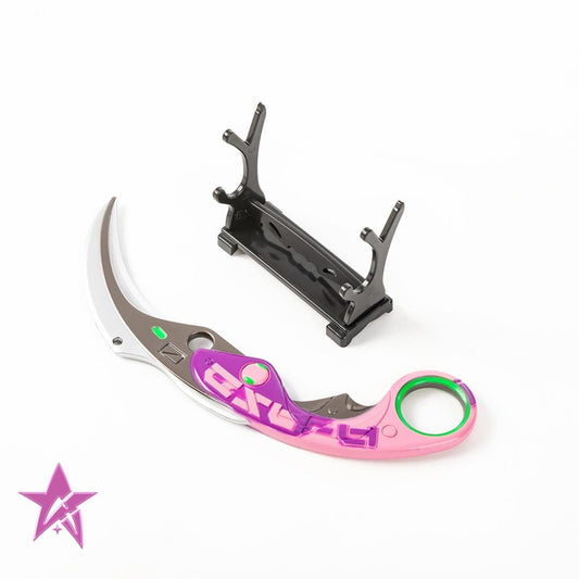 Velocity karambit toy cosplay blunt valo collections 3d printed alloy FREE STAND