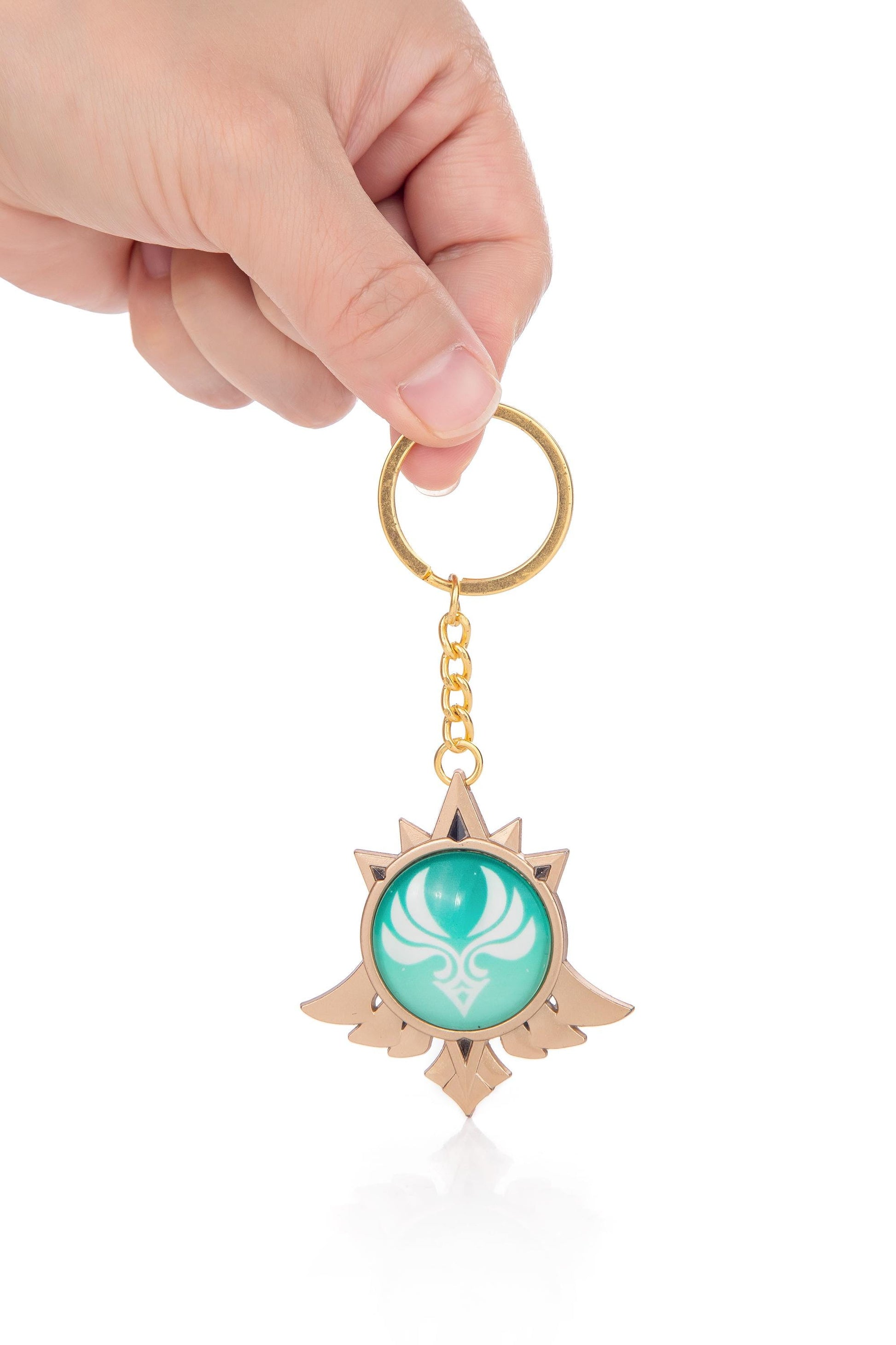 Hand-made Genshin glow-in-the-dark Keychain Vision Pyro Key Chain Gold Toy Figure Key Chain Genshin Character Cosplay Accessories