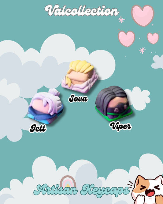 Valorant Artisan Keycaps | Jett keycaps | Valorant keyboard | Sova |Viper